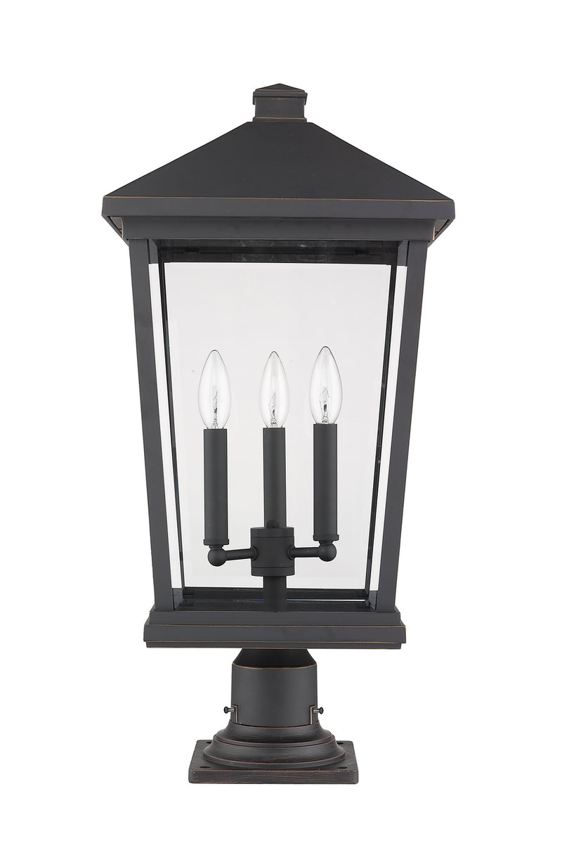 Z-Lite 568PHXLR-533PM-ORB Three Light Outdoor Pier Mounted Fixture, Oil Rubbed Bronze