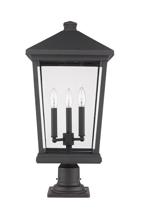 Z-Lite 568PHXLR-533PM-ORB Three Light Outdoor Pier Mounted Fixture, Oil Rubbed Bronze