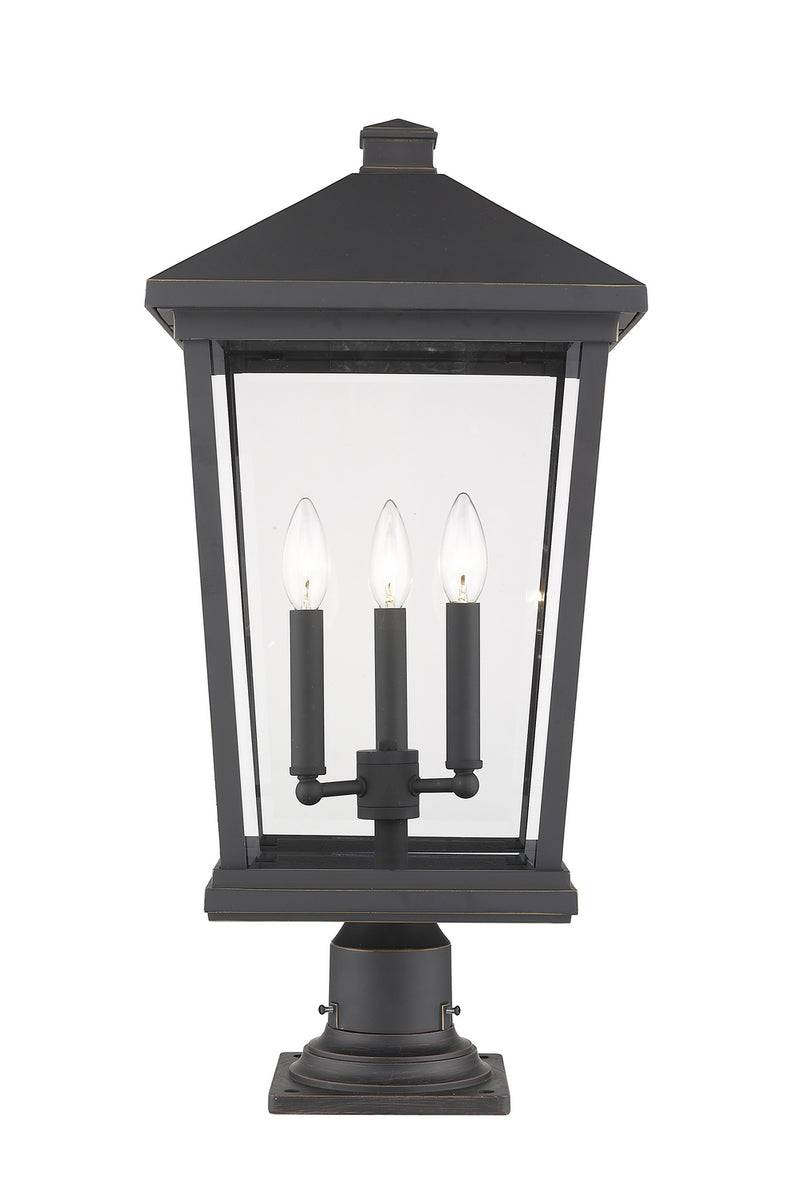Z-Lite 568PHXLR-533PM-ORB Three Light Outdoor Pier Mounted Fixture, Oil Rubbed Bronze