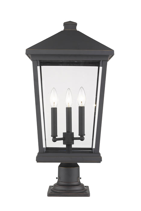 Z-Lite 568PHXLR-533PM-ORB Three Light Outdoor Pier Mounted Fixture, Oil Rubbed Bronze