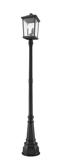 Z-Lite 568PHXLR-564P-BK Three Light Outdoor Post Mounted Fixture, Black