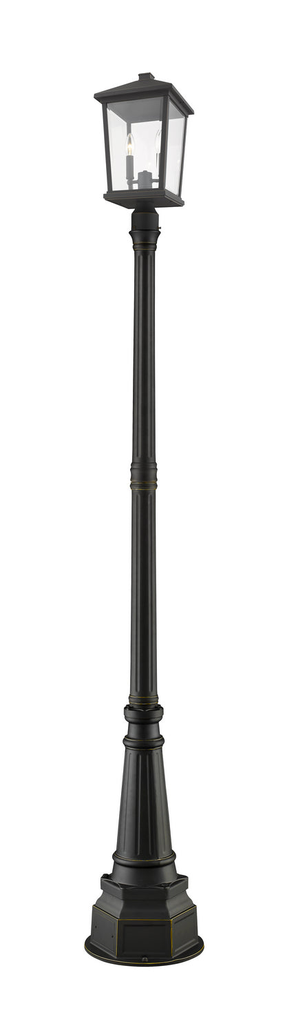 Z-Lite 568PHXLR-564P-ORB Three Light Outdoor Post Mounted Fixture, Oil Rubbed Bronze