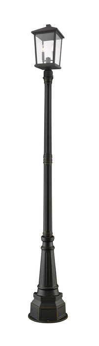 Z-Lite 568PHXLR-564P-ORB Three Light Outdoor Post Mounted Fixture, Oil Rubbed Bronze