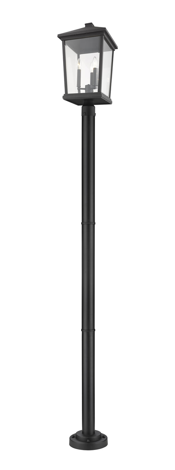 Z-Lite 568PHXLR-567P-BK Three Light Outdoor Post Mounted Fixture, Black