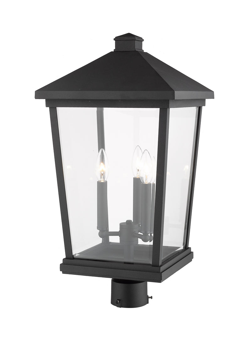 Z-Lite 568PHXLR-BK Three Light Outdoor Post Mount Fixture, Black