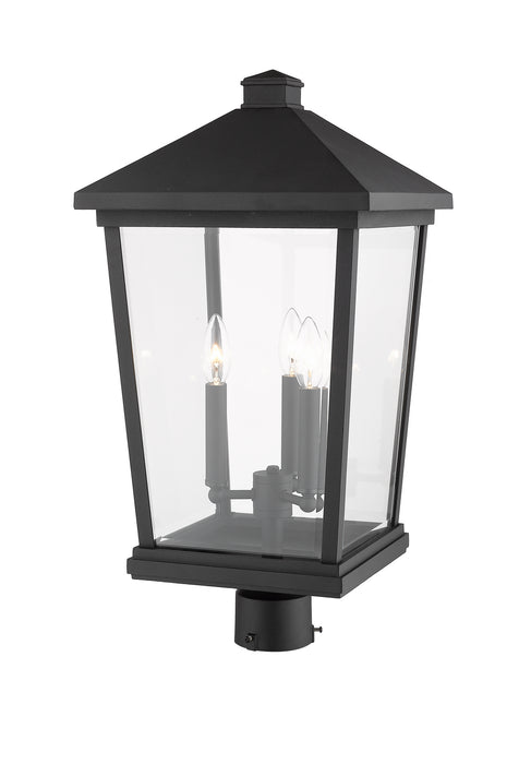 Z-Lite 568PHXLR-BK Three Light Outdoor Post Mount Fixture, Black