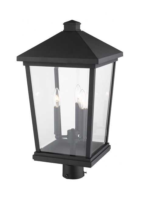 Z-Lite 568PHXLR-BK Three Light Outdoor Post Mount Fixture, Black