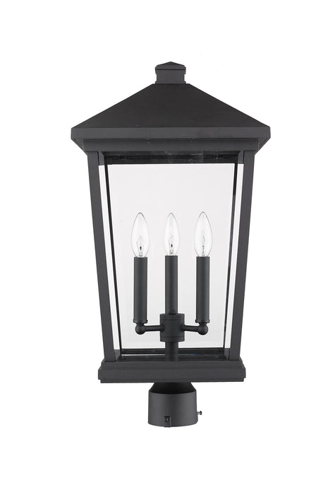Z-Lite 568PHXLR-BK Three Light Outdoor Post Mount Fixture, Black