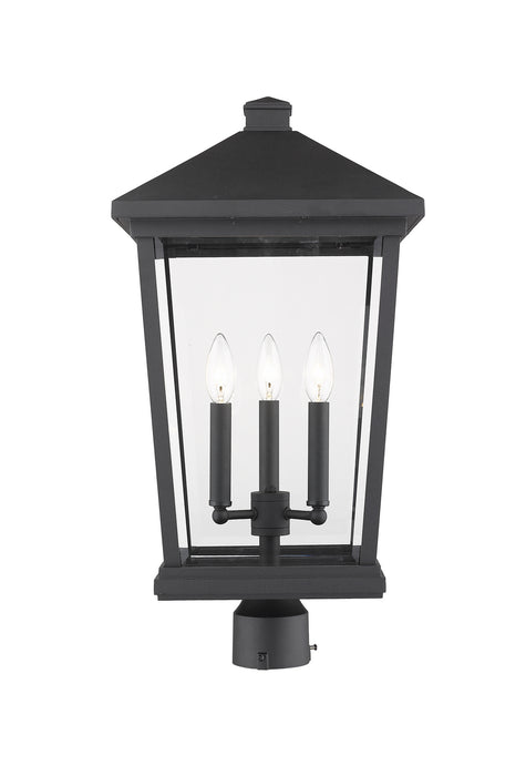 Z-Lite 568PHXLR-BK Three Light Outdoor Post Mount Fixture, Black