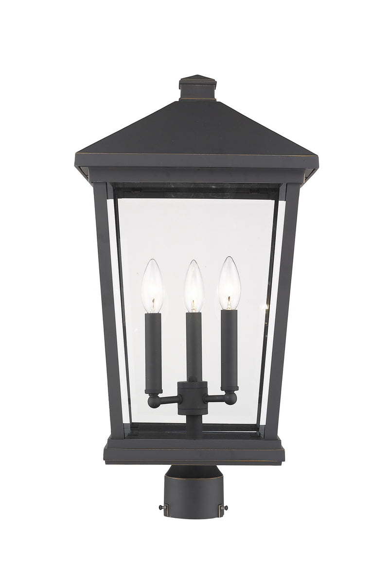 Z-Lite 568PHXLR-ORB Three Light Outdoor Post Mount Fixture, Oil Rubbed Bronze