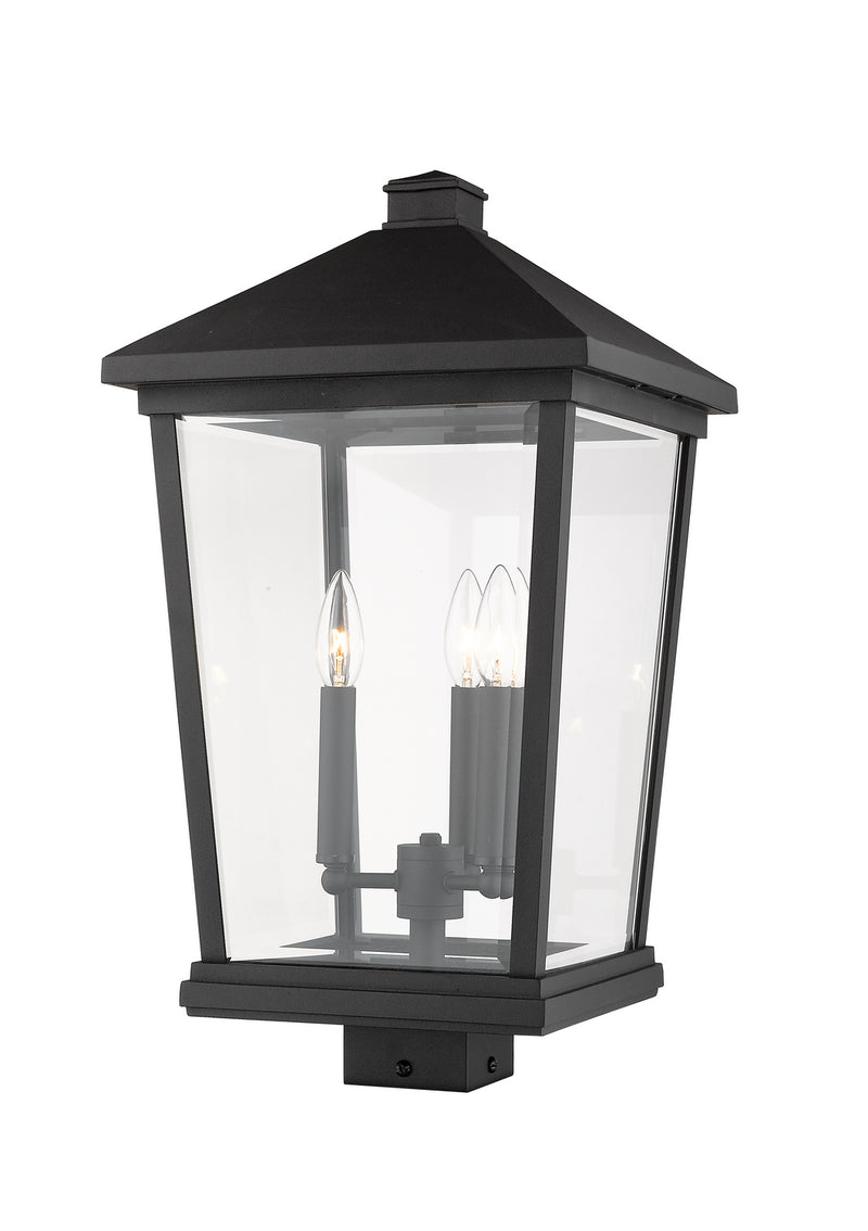 Z-Lite 568PHXLS-BK Three Light Outdoor Post Mount Fixture, Black
