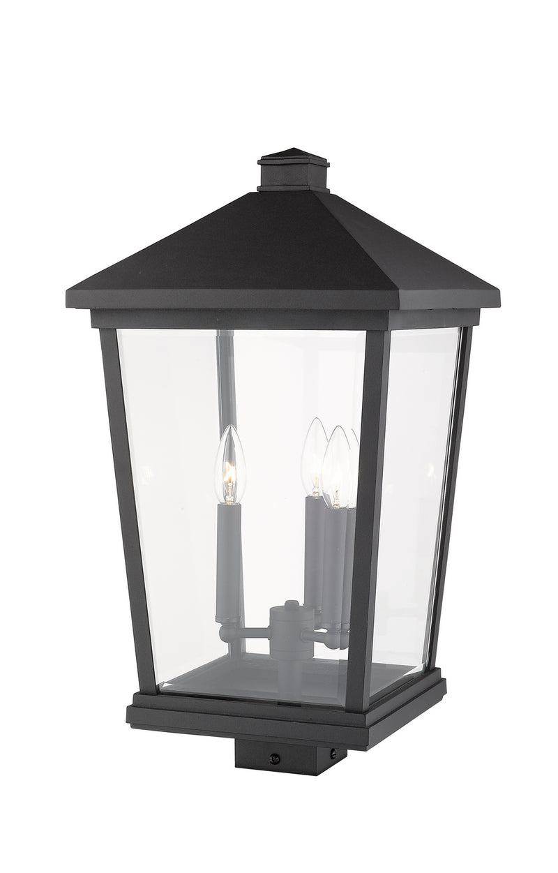 Z-Lite 568PHXLS-BK Three Light Outdoor Post Mount Fixture, Black