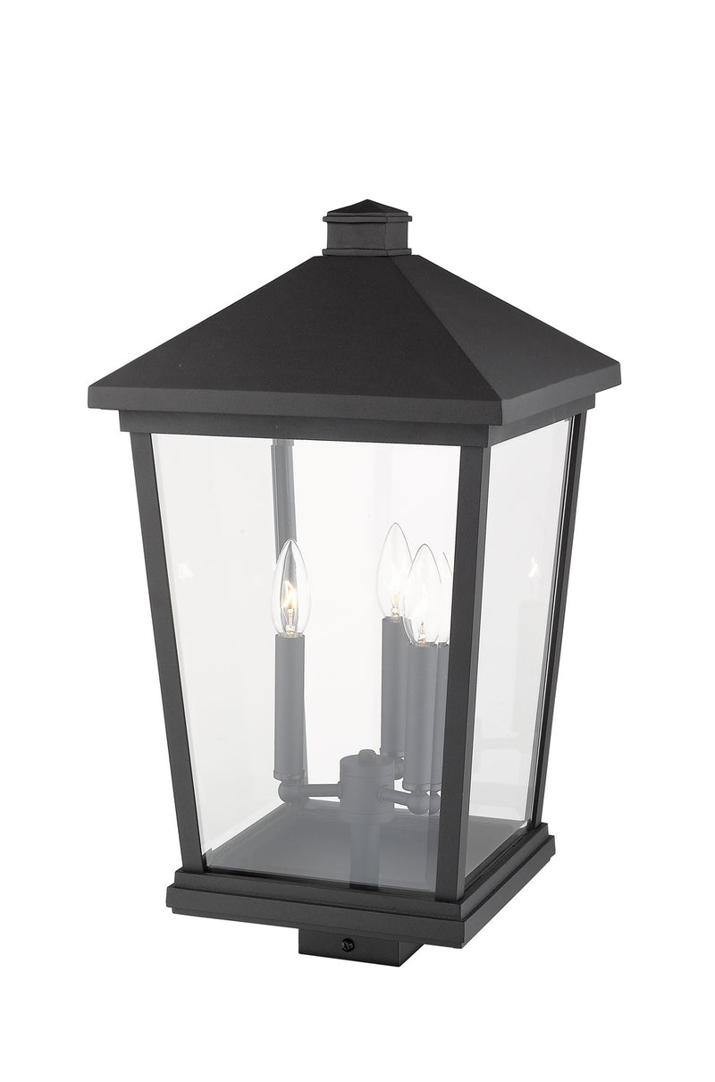 Z-Lite 568PHXLS-BK Three Light Outdoor Post Mount Fixture, Black