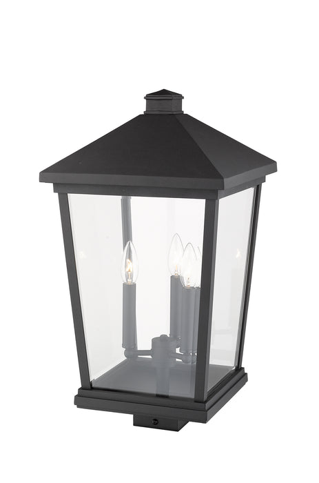 Z-Lite 568PHXLS-BK Three Light Outdoor Post Mount Fixture, Black
