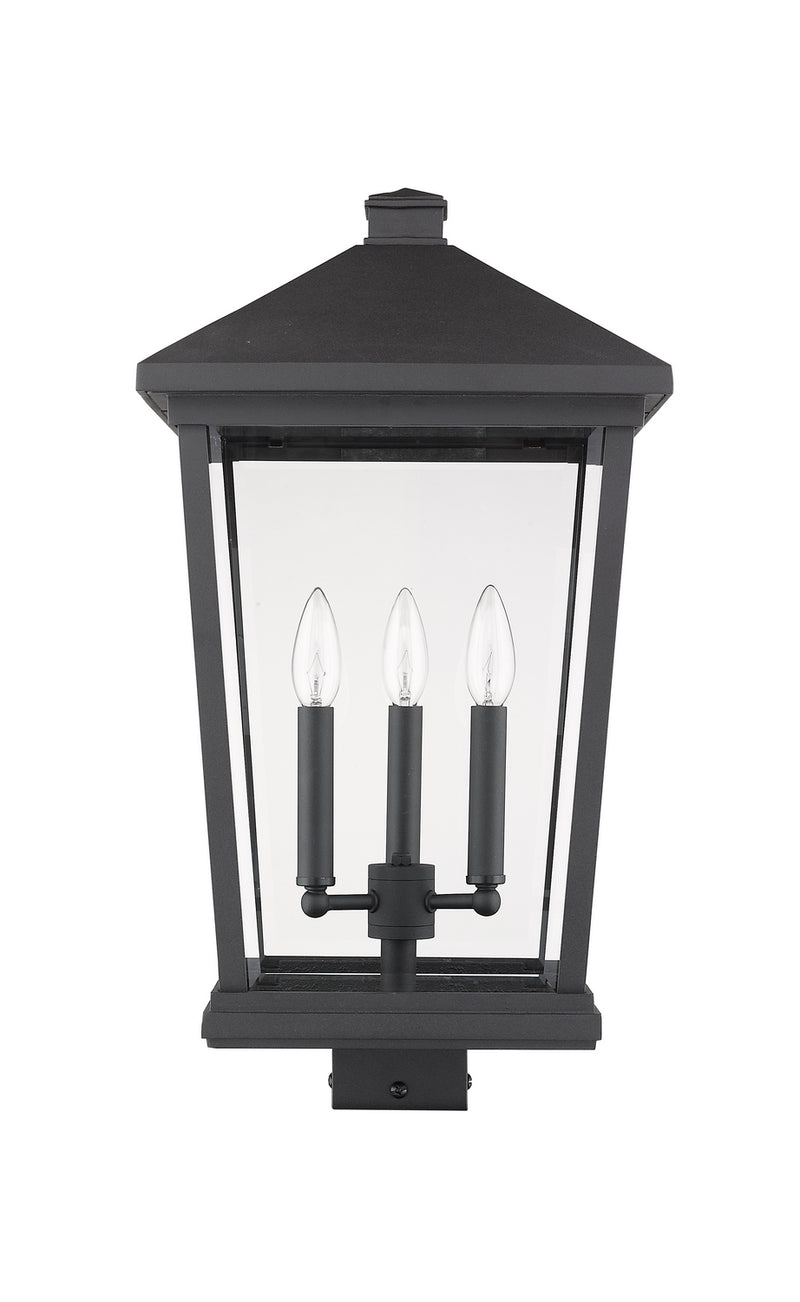 Z-Lite 568PHXLS-BK Three Light Outdoor Post Mount Fixture, Black
