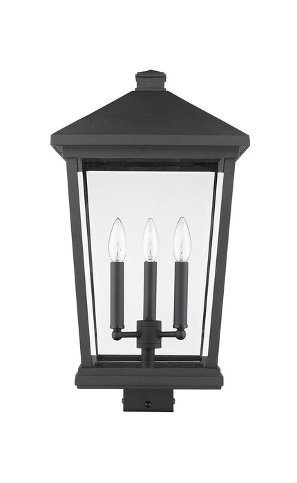 Z-Lite 568PHXLS-BK Three Light Outdoor Post Mount Fixture, Black