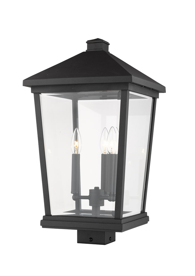 Z-Lite 568PHXLS-BK Three Light Outdoor Post Mount Fixture, Black