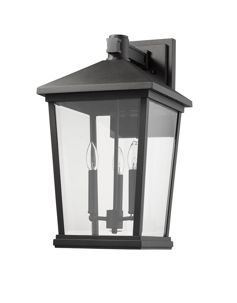 Z-Lite 568XL-BK Three Light Outdoor Wall Light, Black