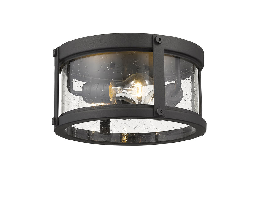 Z-Lite 569F-BK Three Light Outdoor Flush Mount, Black