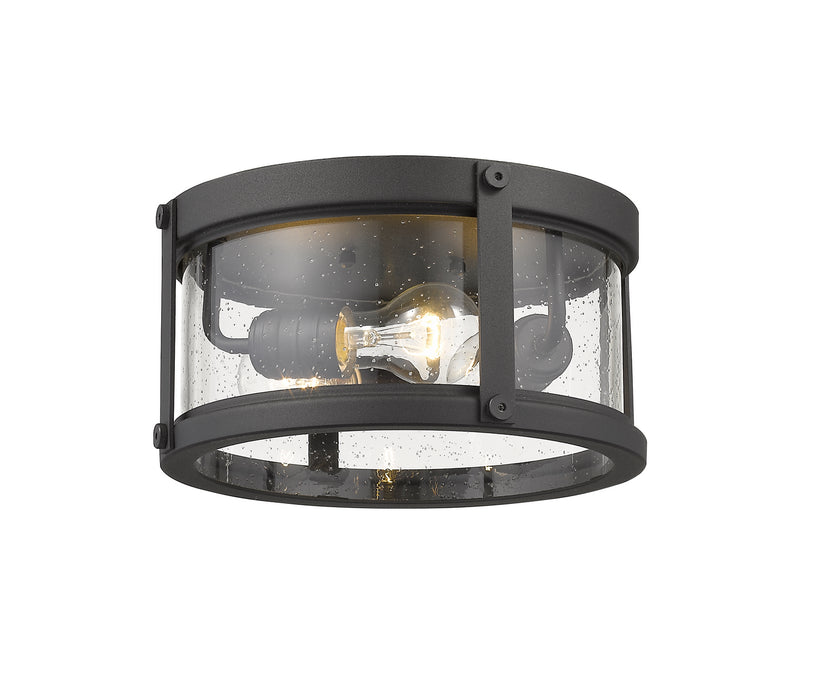 Z-Lite 569F-BK Three Light Outdoor Flush Mount, Black