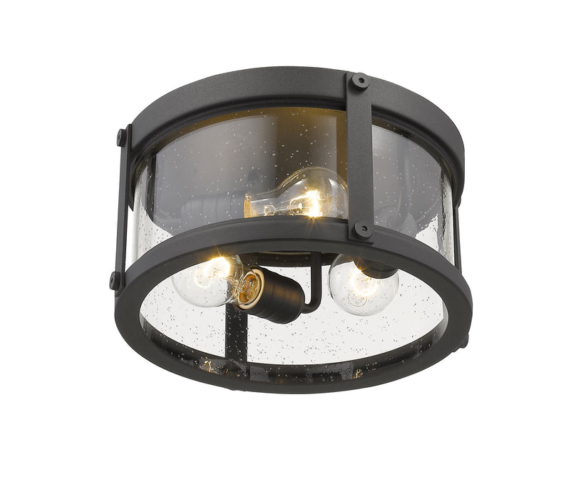 Z-Lite 569F-BK Three Light Outdoor Flush Mount, Black