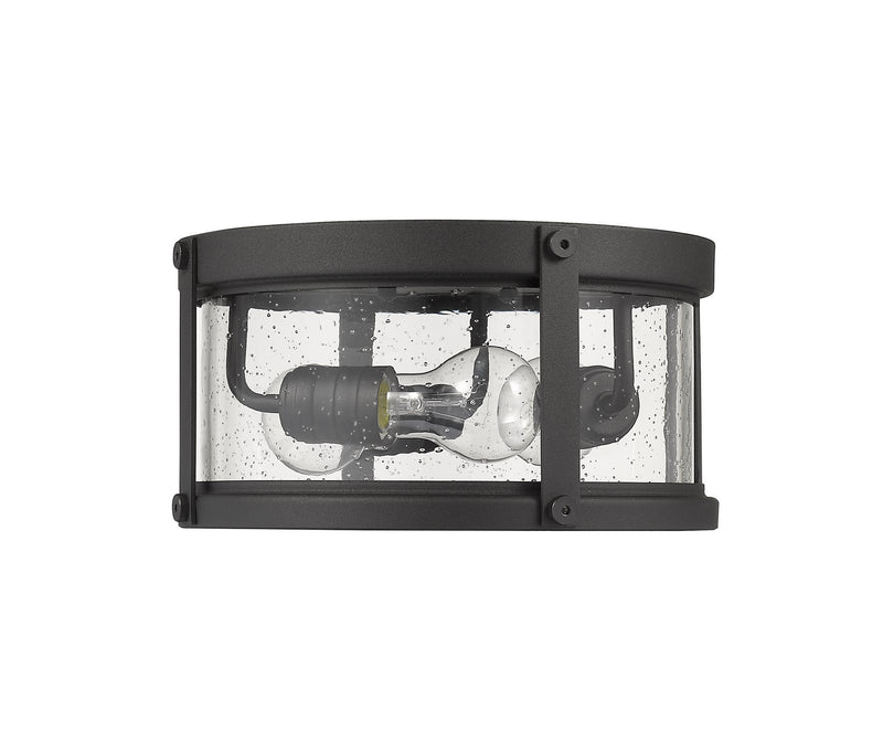 Z-Lite 569F-BK Three Light Outdoor Flush Mount, Black