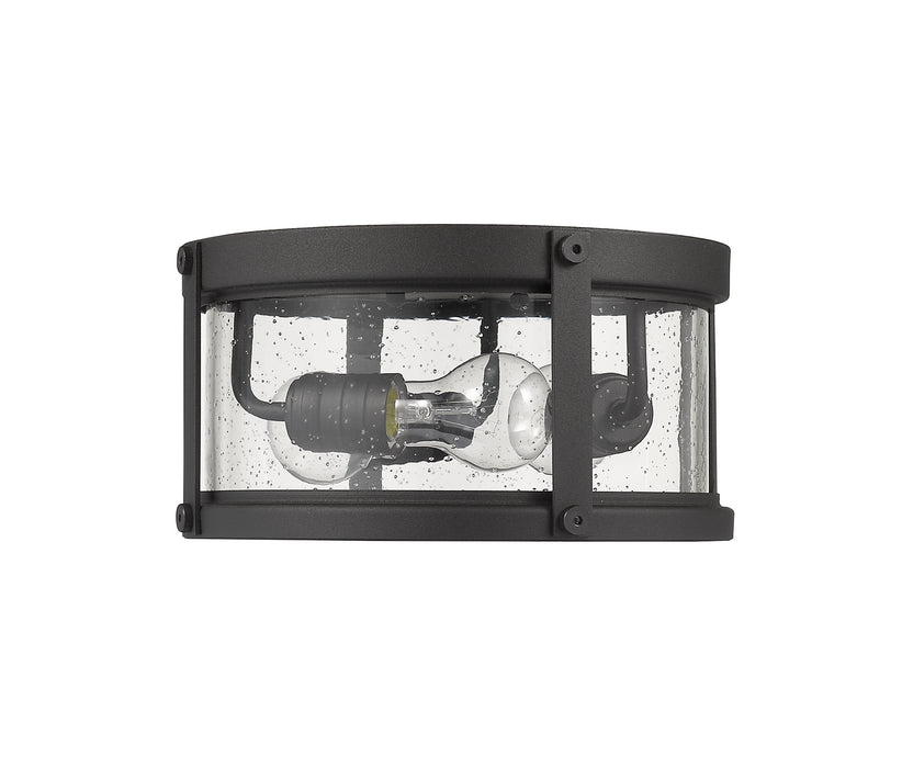 Z-Lite 569F-BK Three Light Outdoor Flush Mount, Black