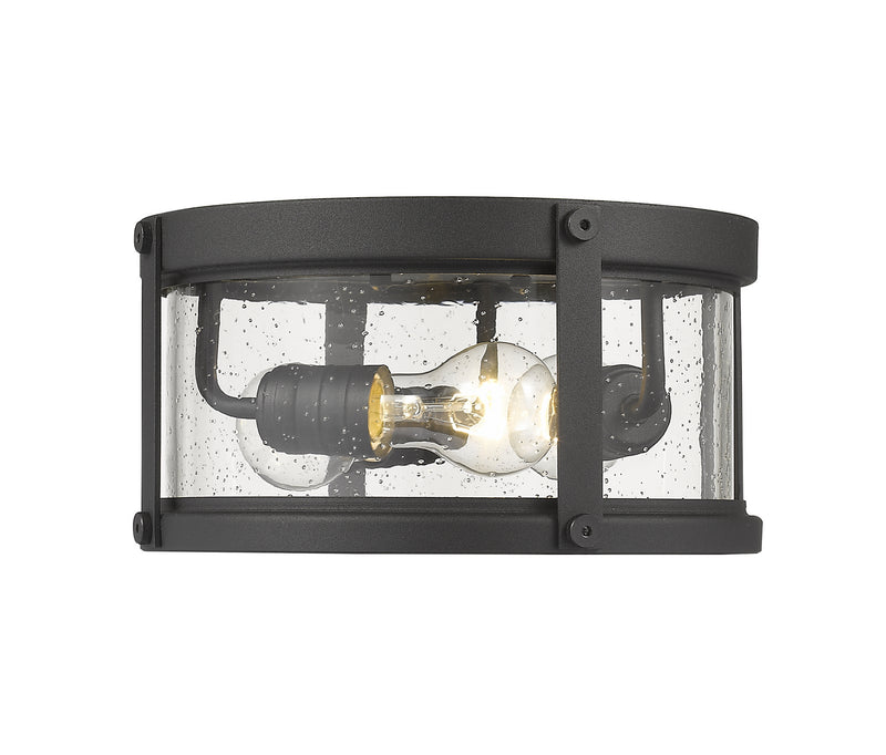 Z-Lite 569F-BK Three Light Outdoor Flush Mount, Black