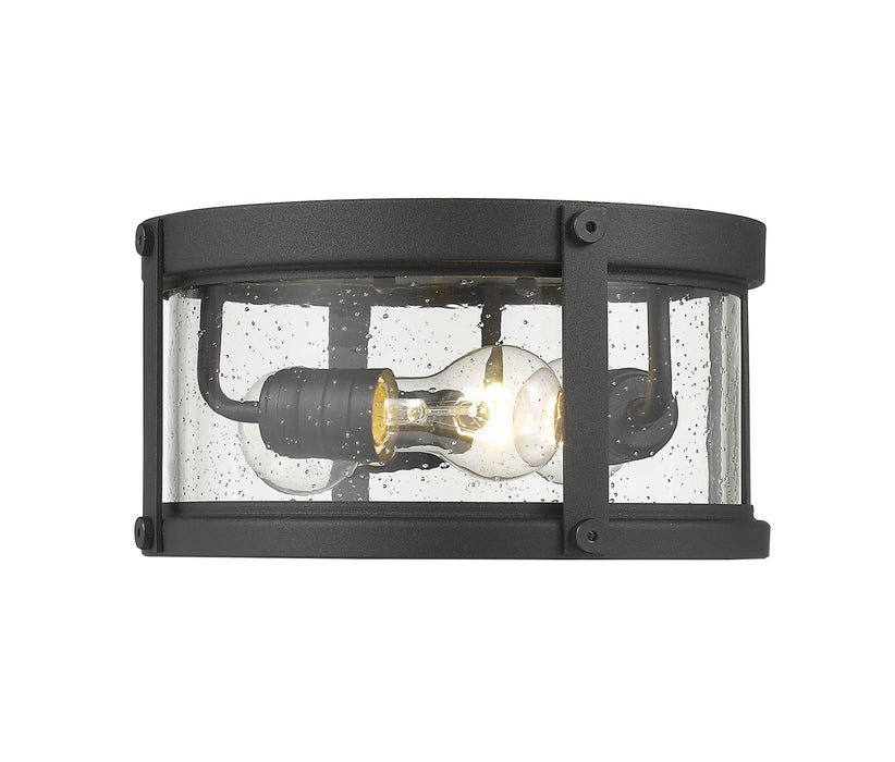 Z-Lite 569F-BK Three Light Outdoor Flush Mount, Black