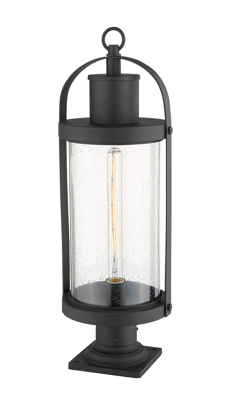 Z-Lite 569PHB-533PM-BK One Light Outdoor Pier Mounted Fixture, Black