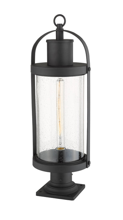 Z-Lite 569PHB-533PM-BK One Light Outdoor Pier Mounted Fixture, Black
