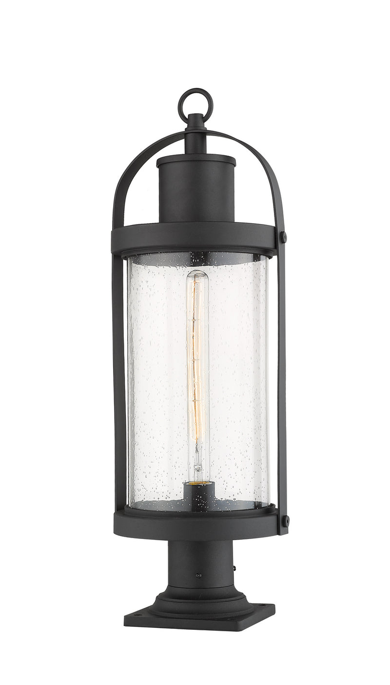 Z-Lite 569PHB-533PM-BK One Light Outdoor Pier Mounted Fixture, Black