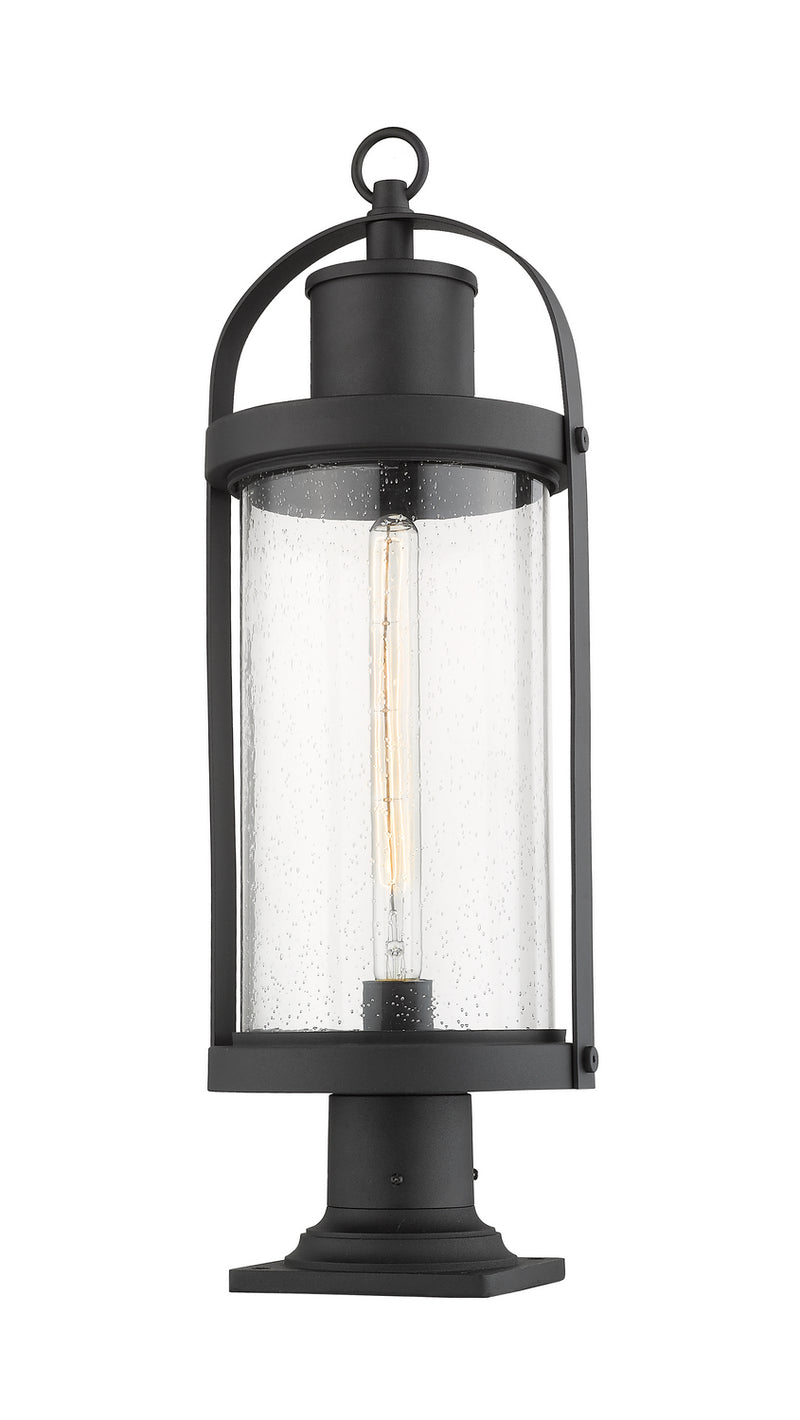 Z-Lite 569PHB-533PM-BK One Light Outdoor Pier Mounted Fixture, Black