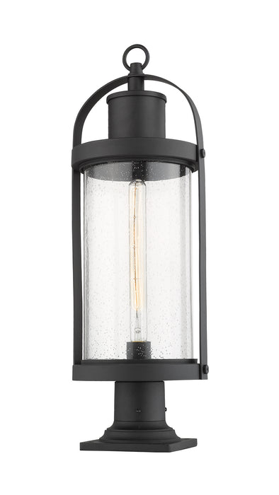 Z-Lite 569PHB-533PM-BK One Light Outdoor Pier Mounted Fixture, Black