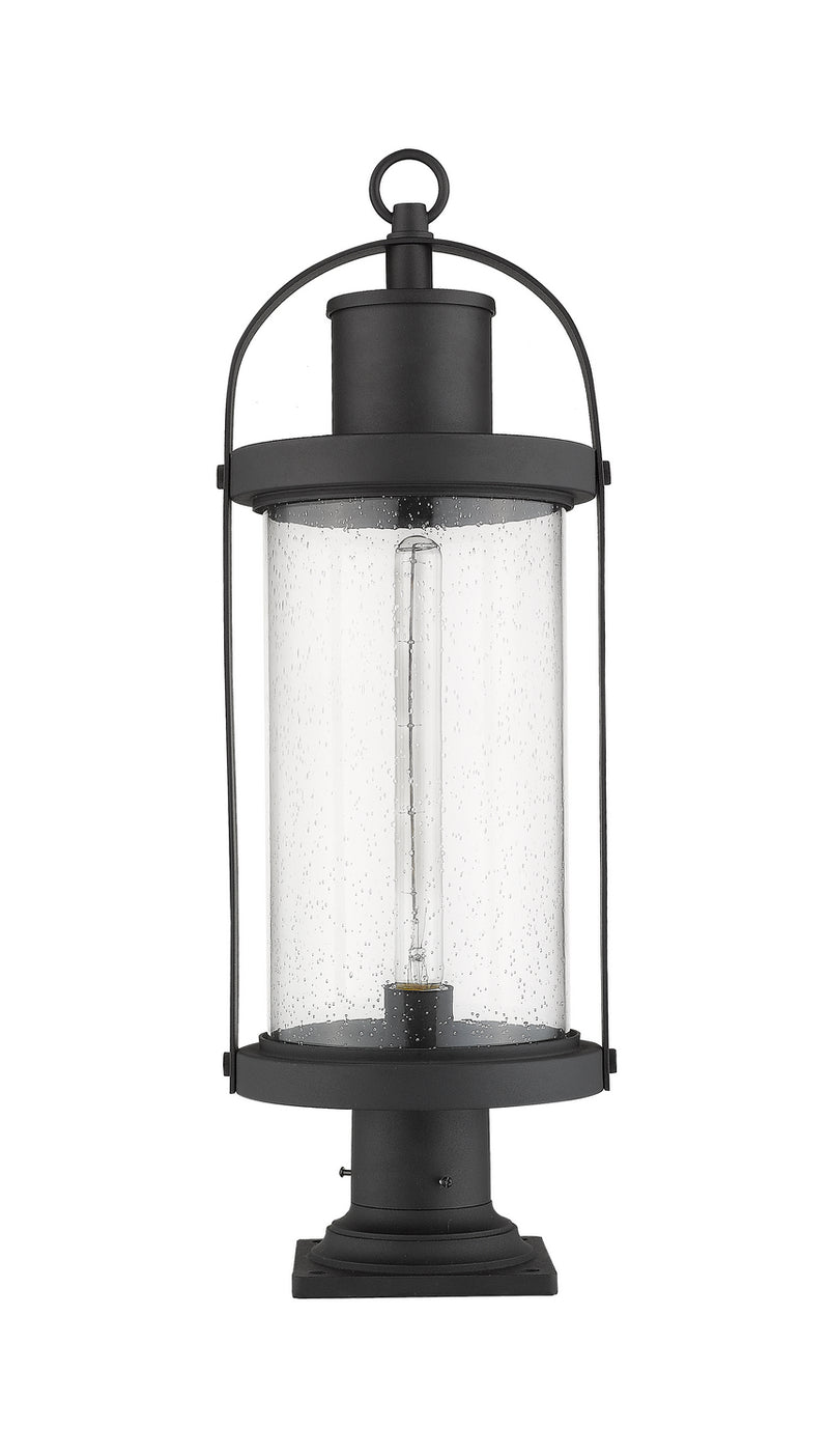 Z-Lite 569PHB-533PM-BK One Light Outdoor Pier Mounted Fixture, Black