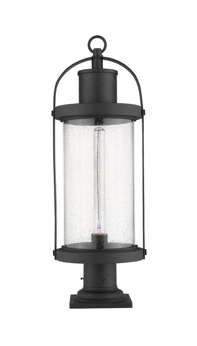 Z-Lite 569PHB-533PM-BK One Light Outdoor Pier Mounted Fixture, Black