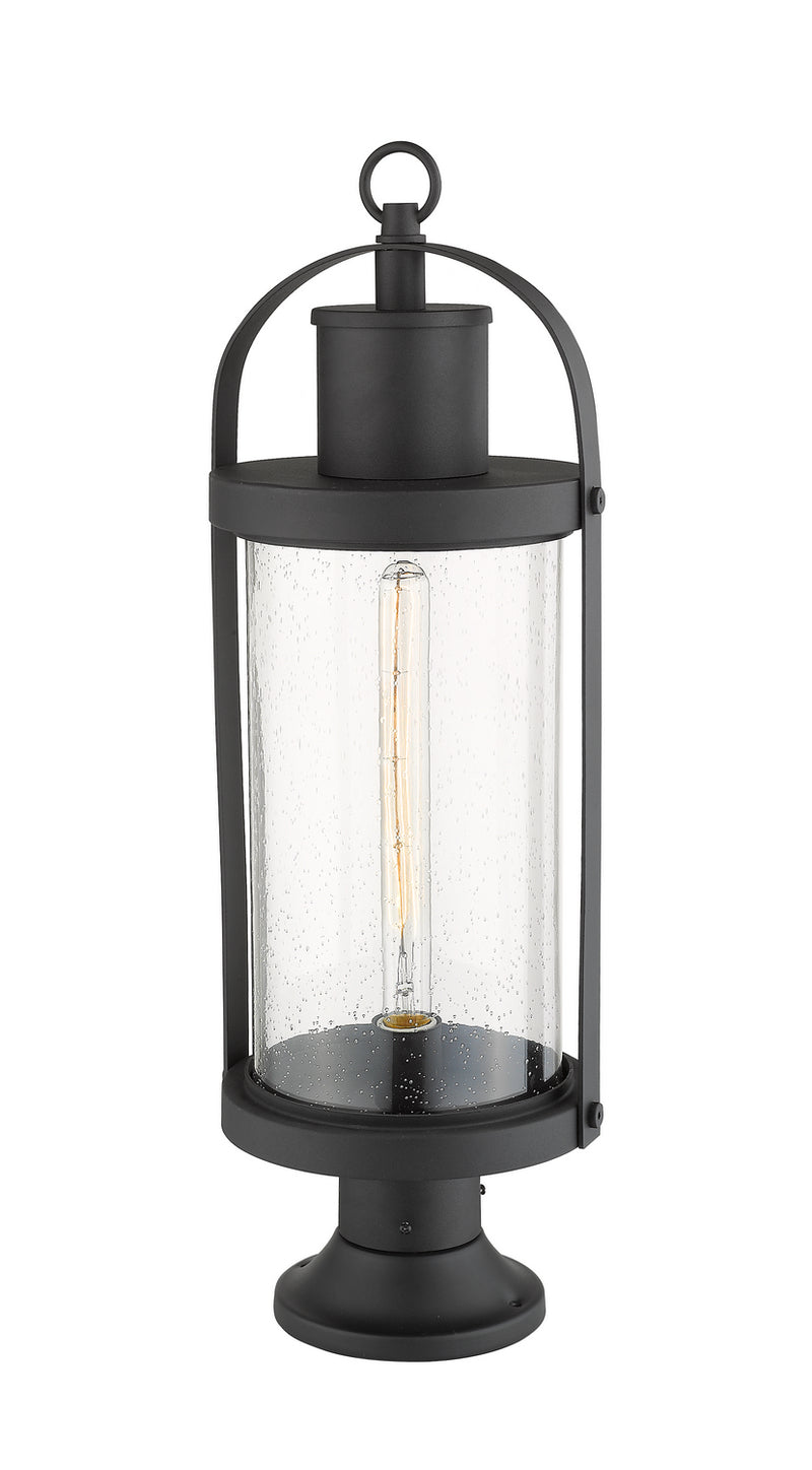 Z-Lite 569PHB-553PM-BK One Light Outdoor Pier Mounted Fixture, Black
