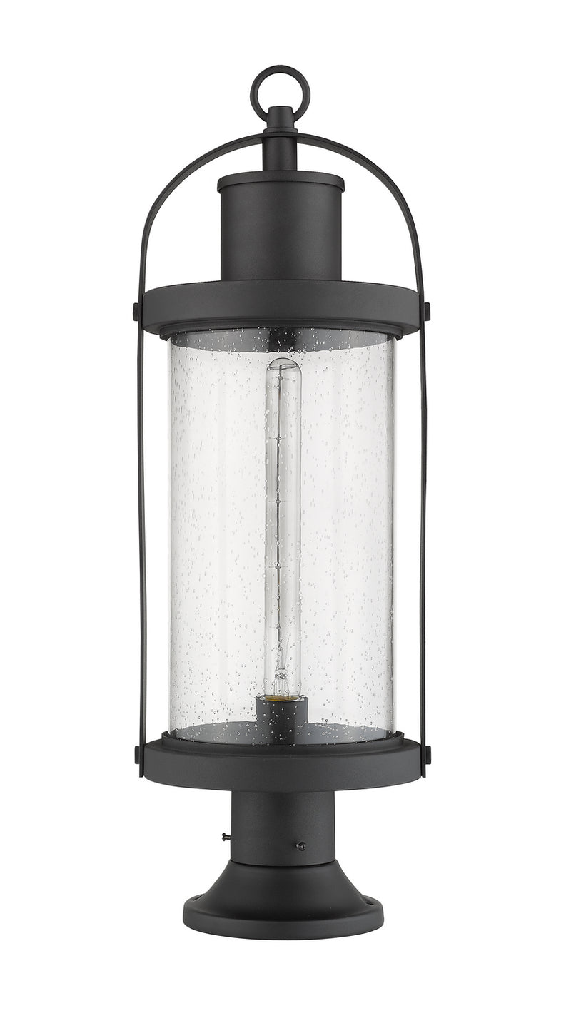 Z-Lite 569PHB-553PM-BK One Light Outdoor Pier Mounted Fixture, Black