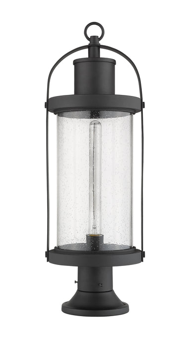 Z-Lite 569PHB-553PM-BK One Light Outdoor Pier Mounted Fixture, Black