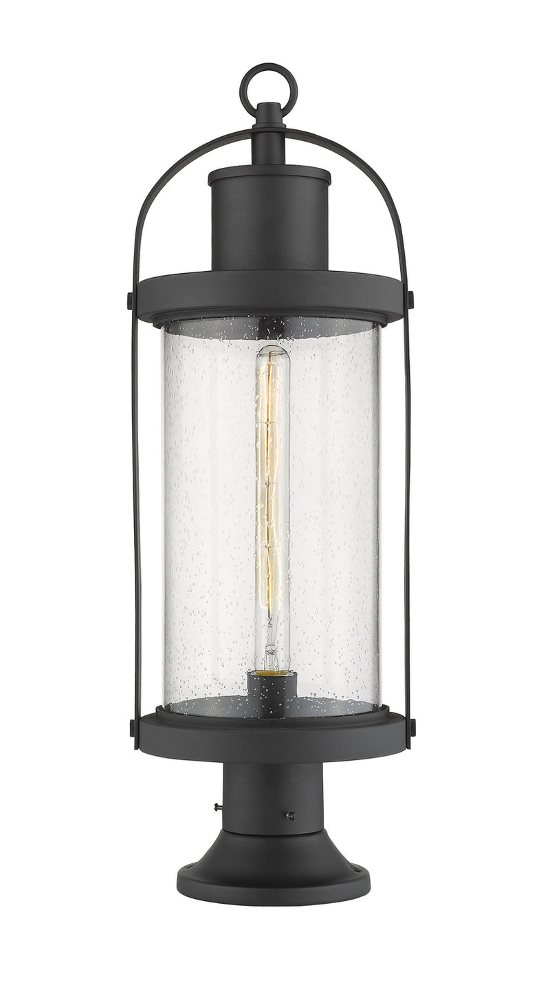 Z-Lite 569PHB-553PM-BK One Light Outdoor Pier Mounted Fixture, Black