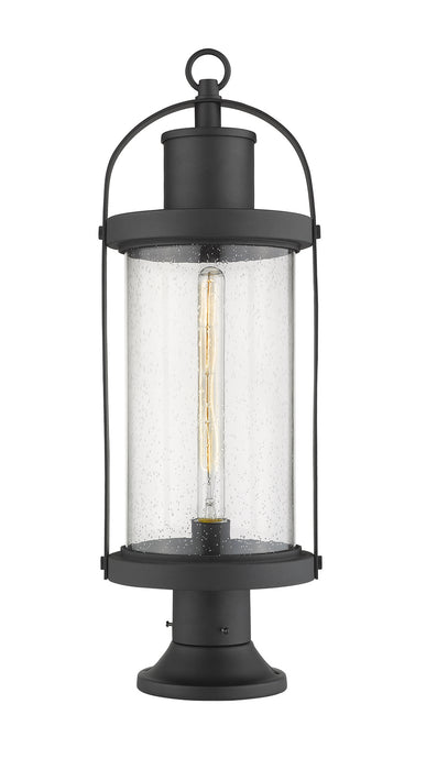 Z-Lite 569PHB-553PM-BK One Light Outdoor Pier Mounted Fixture, Black