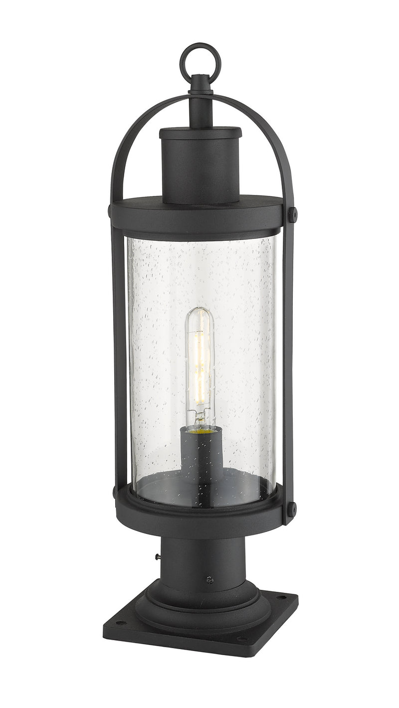 Z-Lite 569PHM-533PM-BK One Light Outdoor Pier Mounted Fixture, Black
