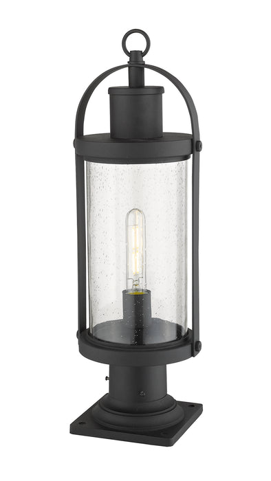 Z-Lite 569PHM-533PM-BK One Light Outdoor Pier Mounted Fixture, Black
