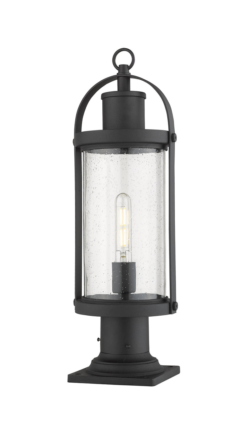 Z-Lite 569PHM-533PM-BK One Light Outdoor Pier Mounted Fixture, Black