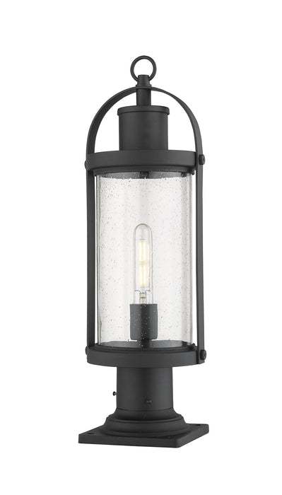 Z-Lite 569PHM-533PM-BK One Light Outdoor Pier Mounted Fixture, Black