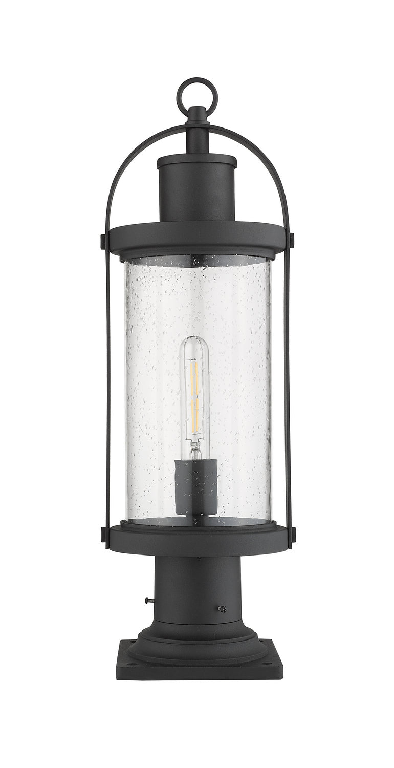 Z-Lite 569PHM-533PM-BK One Light Outdoor Pier Mounted Fixture, Black