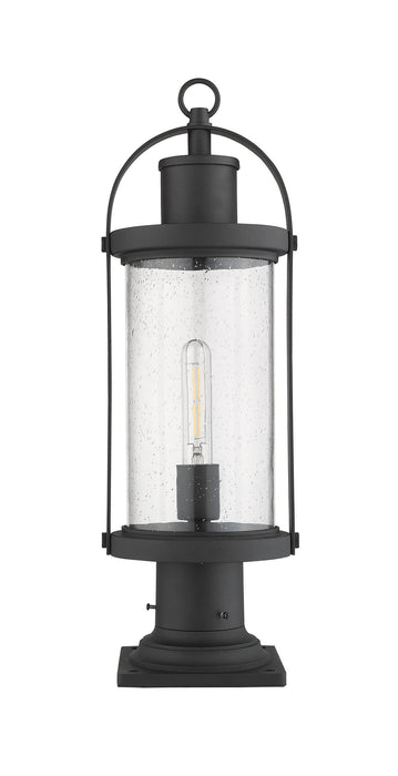 Z-Lite 569PHM-533PM-BK One Light Outdoor Pier Mounted Fixture, Black