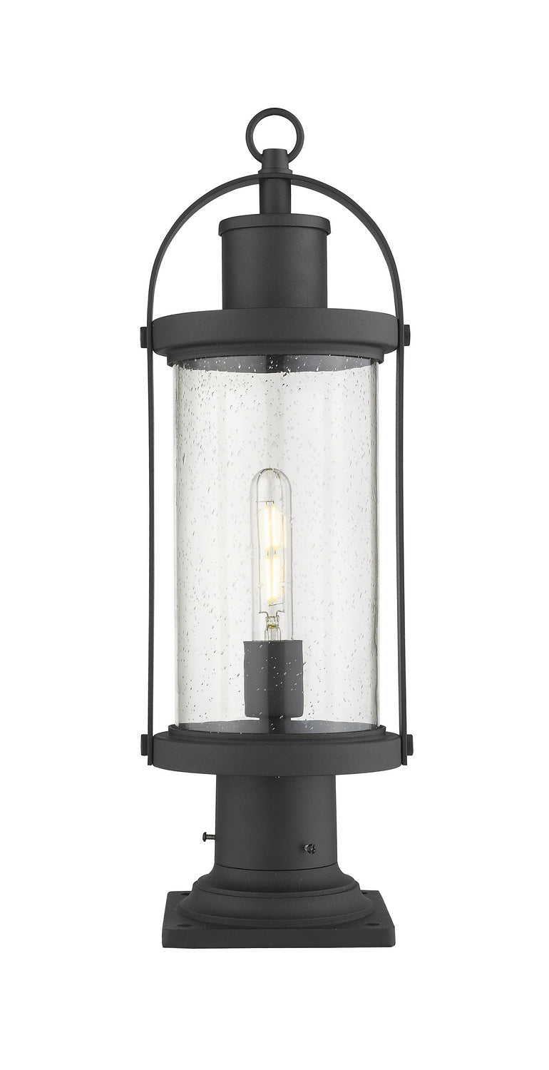 Z-Lite 569PHM-533PM-BK One Light Outdoor Pier Mounted Fixture, Black