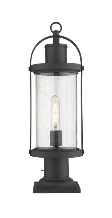 Z-Lite 569PHM-533PM-BK One Light Outdoor Pier Mounted Fixture, Black