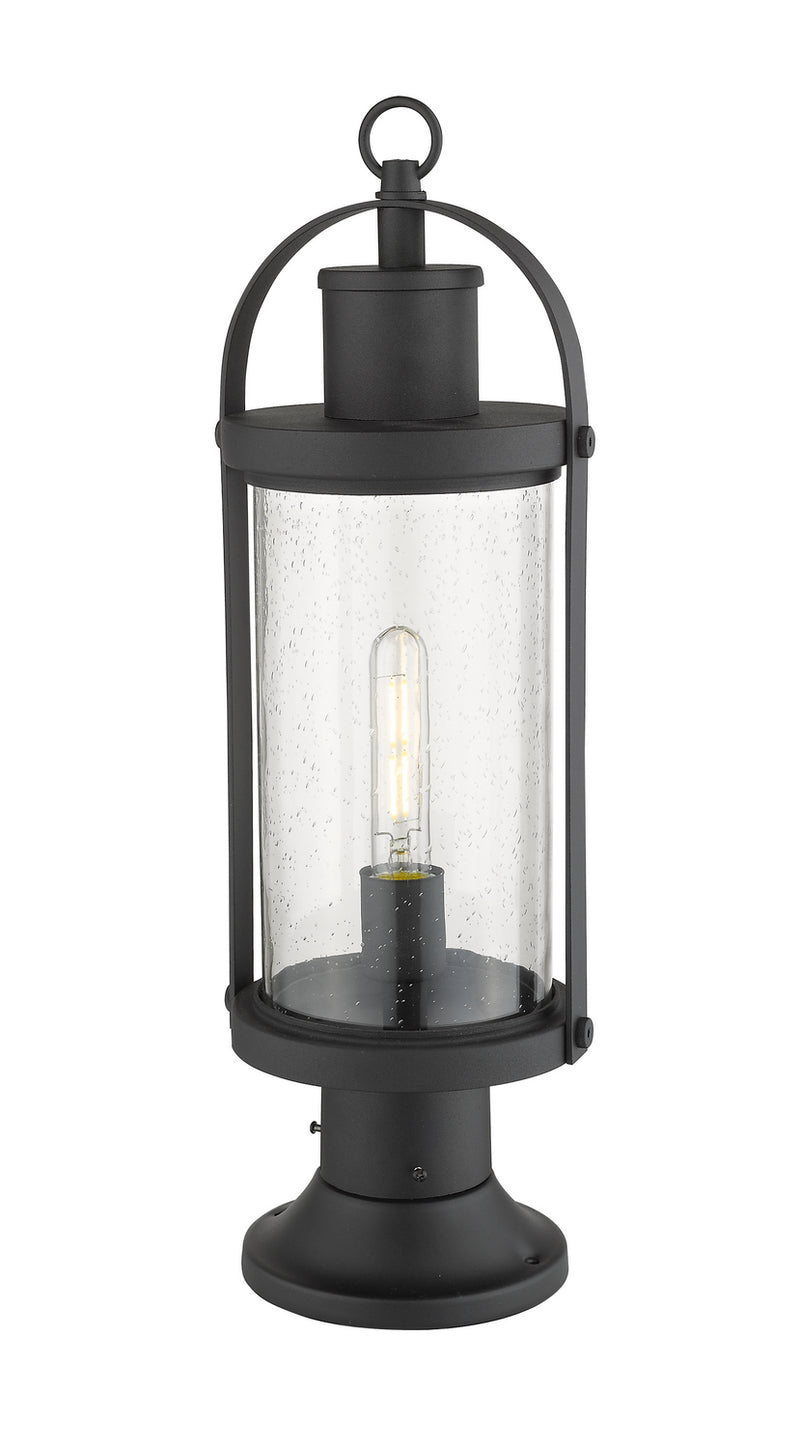 Z-Lite 569PHM-553PM-BK One Light Outdoor Pier Mounted Fixture, Black